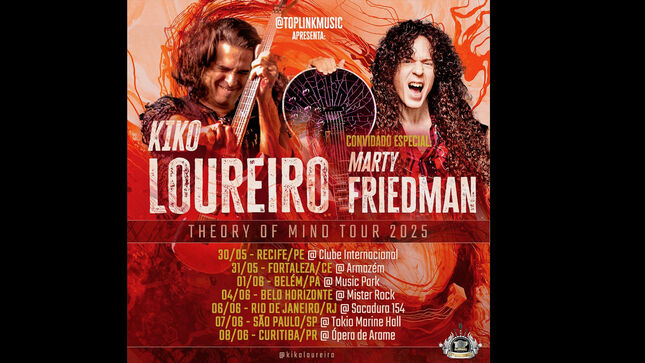 Former MEGADETH Guitarists KIKO LOUREIRO And MARTY FRIEDMAN Team Up For “Theory Of The Mind Tour 2025”