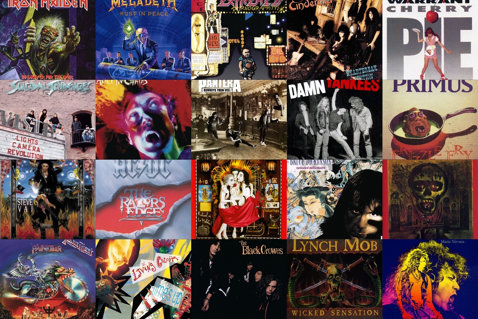 Top 20 Hard Rock and Metal Albums of 1990