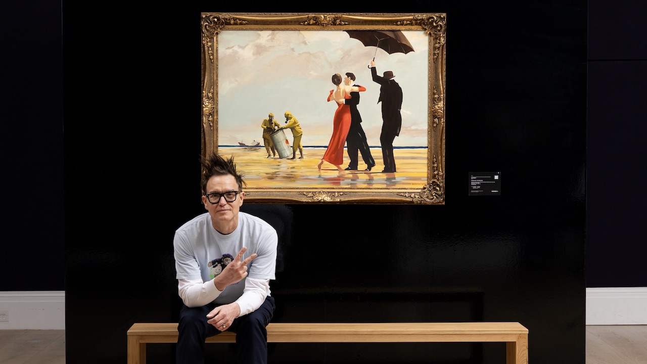 “i-want-to-be-a-f***ing-medici”-a-banksy-original-formerly-owned-by-blink-182’s-mark-hoppus-has-sold-for-43million-at-auction,-and-the-punk-rocker-wants-to-use-the-money-to-buy-work-from-upcoming-artists.